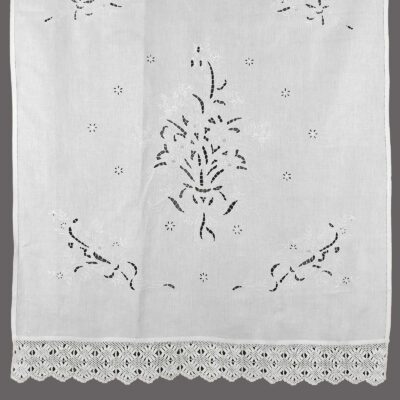 Traditional Handmade Curtain with Cut Embroidery and Azure