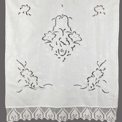 Traditional Handmade Curtain with Cut Embroidery and Azure