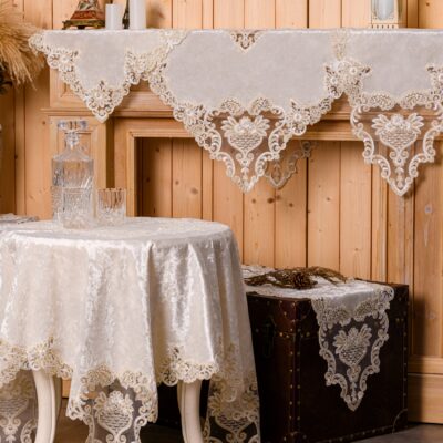 White Velvet Frame and Table Frame with Lace