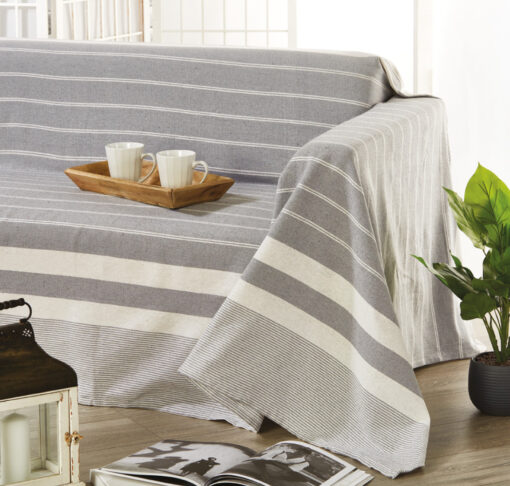 Striped Throws in a Set of Three Pieces