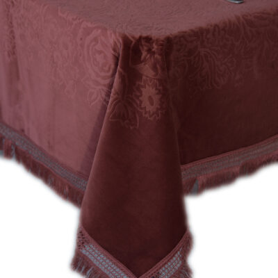Velvet tablecloth with Jacquard Design 180 x 180 Rotten Apple