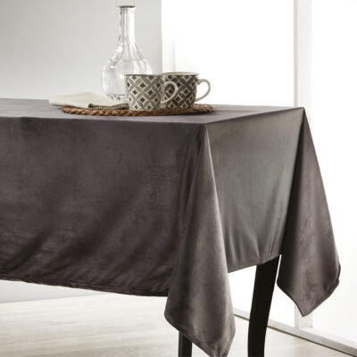 Velvet Tablecloth 140 x 180 Gray