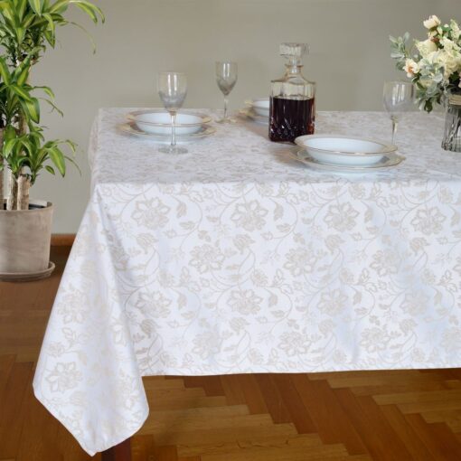 Tischdecke und Dekorationsartikel Jacquard Bologna (Beige)