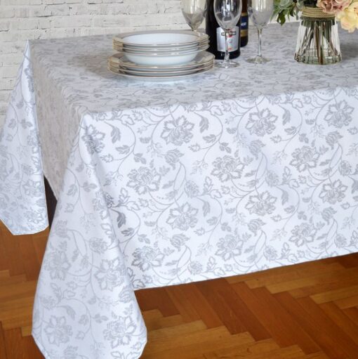 Tischdecke und Dekorationsartikel Jacquard Bologna (Grau)