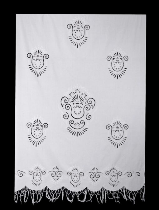 Handmade Traditional Curtain with Cut Embroidery and Fringes