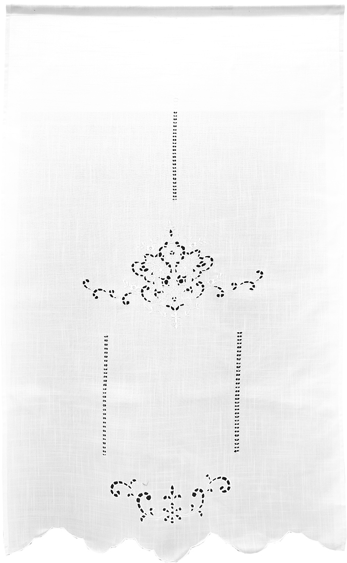 Παραδοσιακή Κουρτίνα με Κοφτό Κέντημα και Αζούρ