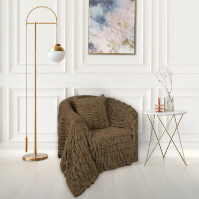 Γούνινο Ριχτάρι σε Καφέ Χρώμα 150 x 180