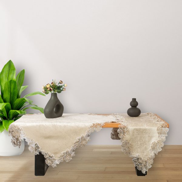 Βελούδο Danica Μπεζ με Δαντέλα